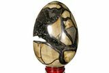 Septarian Dragon Egg Geode - Black Crystals #121260-1